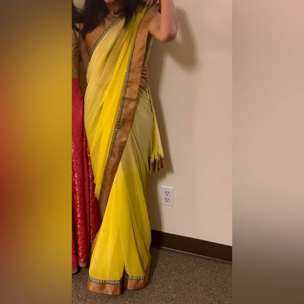 Yellow sari